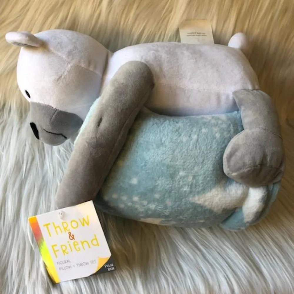 Polar Bear Stuffed Animal & Blanket Set